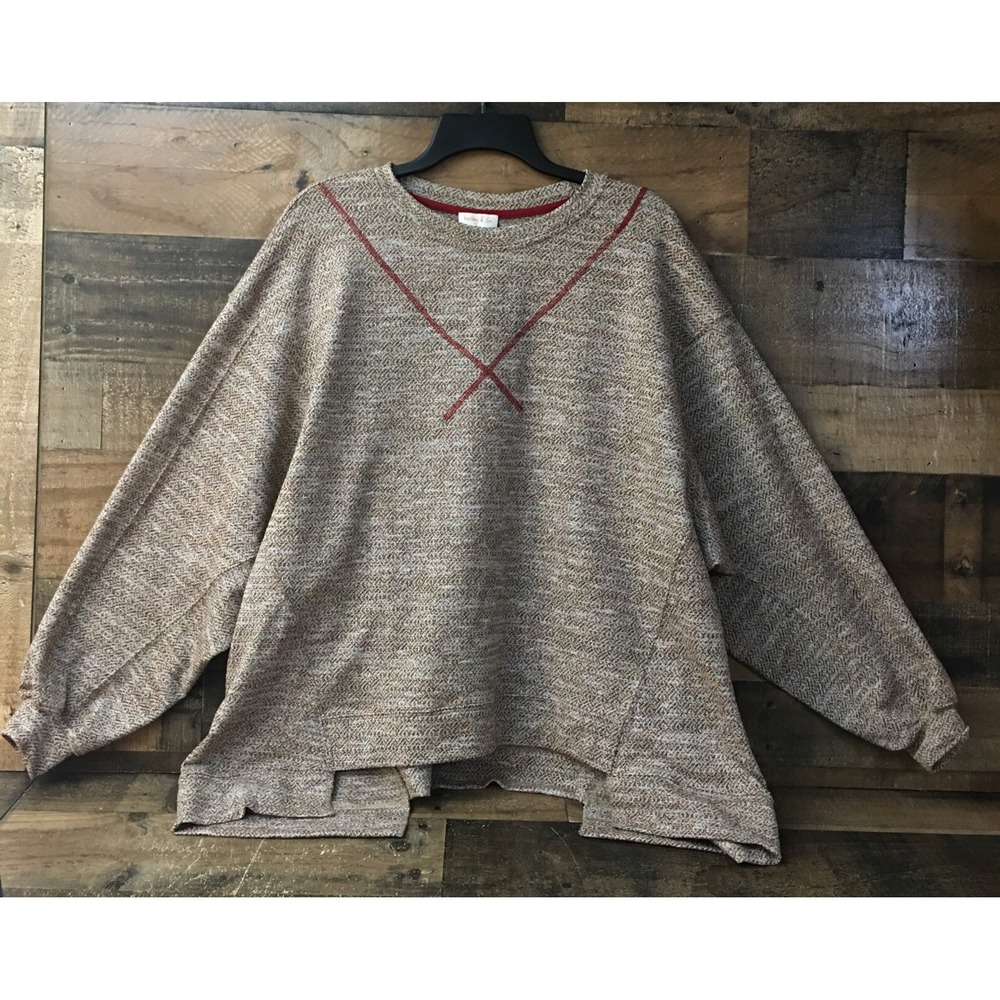 Boho Oversized Top Size Medium Lagenlook Asymmetrical Cozycore Cabin Fairygrunge